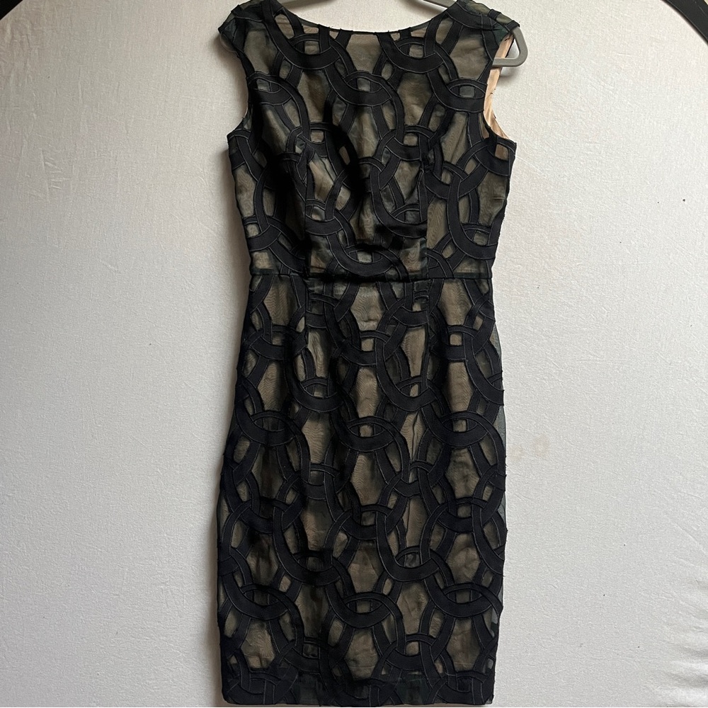 LAMB Black Sheath Lace Overlay Dress - Women Sz 6